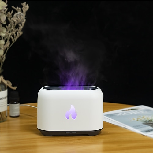 LED Smart Light Vulkan Luftbefeuchter Flammen Aroma Befeuchter Kristallsalzkristall Feuerschale Aroma-Gerät ätherischer Öl-Diffusor für Zuhause Image