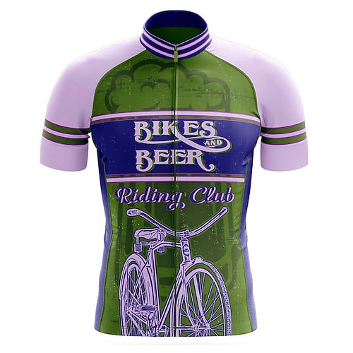 Herren Radtrikot Grafik Lustig Kurzarm Fahhrad Trikot Oberteil mit 3 Gesäßtaschen Mountainbike MTB Straßenradsport Schnelltrocknend Reflektierende Streifen Rückentasche Feuchtigkeitsableitend Sport Image