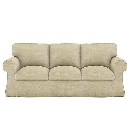 3-Sitzer Sofabezug 20% Leinen atmungsaktiv einfarbig gepolsterte Baumwoll- und Leinenbezüge Image