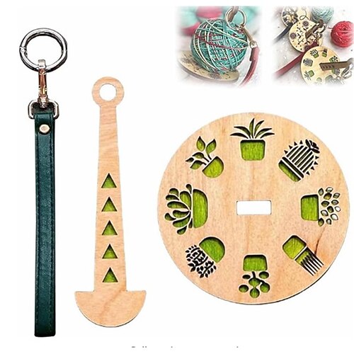 2 Stück tragbarer Handgarnhalter Tragbarer Handrahmen um Garnverwicklungen und Fehlausrichtung zu verhindern Weihnachtsgeschenk Image