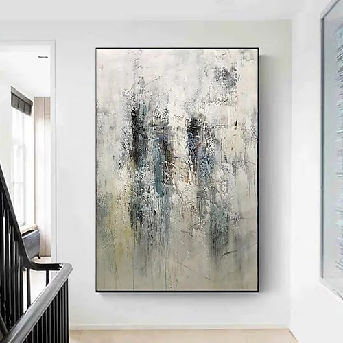 Handgefertigtes Ölgemälde auf Leinwand, Wandkunst, Dekoration, vertikale moderne abstrakte Kunst für Zuhause, Wohnzimmer, Flur, Dekor, gerollt, rahmenlos, ungedehntes Gemälde Image