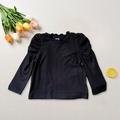 naisibaby Tunic Ruffled Sleeves Top for Kids Casual Fall and Winter Top for Kids Black Size 110