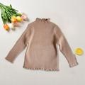 naisibaby Tiered Ruffle Tunic Knitted Top for Kids Casual Fall and Winter Top for Kids Brown Size 2Y