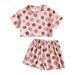 BOLUOYI Clothes for Teen Girls Kids Girls Floral Girls Suit Short Sleeve Suit Leisure Suit Pink Suit Short Sleeve Shirts Tops Shorts Suit 2Pcs Set