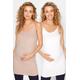 2 Pack Tall Maternity Nude & White Cami Vest Tops 26-28 Lts | Tall Women's Maternity Tops