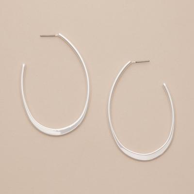 Lucky Brand Half Hoop Earrings - Women's Ladies Accessories Jewelry Earrings in Silver