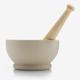 Stone Mortar & Pestle with Wooden Handle Boxed 7"