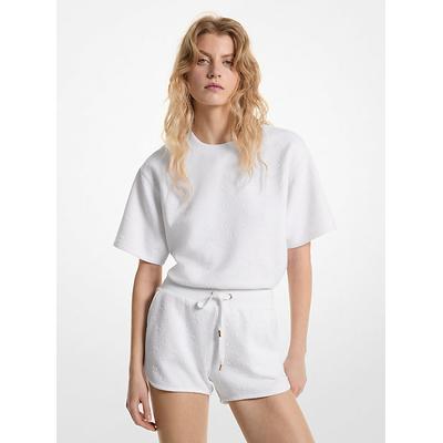 Michael Kors Logo Jacquard Knit Shorts White S