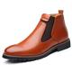 YYUFTTG Mens leather shoes Mens Leather Boots Design Casual Men'S Ankle Boots Pointed Toe Style Men Boot Shoes Autumn Men Shoes (Color : Schwarz, Size : 10)