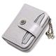 SSWERWEQ Woman Wallet Genuine Leather Wallet Women Short Zipper Cowhide Wallets with Chain Cute Small Coin Purse Money Bag Wallet for Women (Color : Light Grey)
