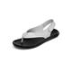 YYUFTTG Sandals men Summer Men Leather Sandals Casual Black Slip On Sandals Man Men's Flat Rubber Leather Flip Flops (Color : White, Size : 6)