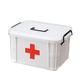 WZCXYX First Aid Kit, Multi-layer Portable Emergency Case Plastic Medicine Storage Box Travel Box, Lockable Container First-aid White(Size:extra large)