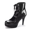 High-Heel-Sandalette "Stiefelette mit Plateau", Damen, Gr. 38, schwarz, Obermaterial: 100% Lederimitat. Futter: 100% Lederimitat. Decksohle: 100% Lederimitat. Laufsohle: 100% Synthetik, LASCANA BELLE AFFAIRE, glänzend, unifarben, sexy, Schuhe...