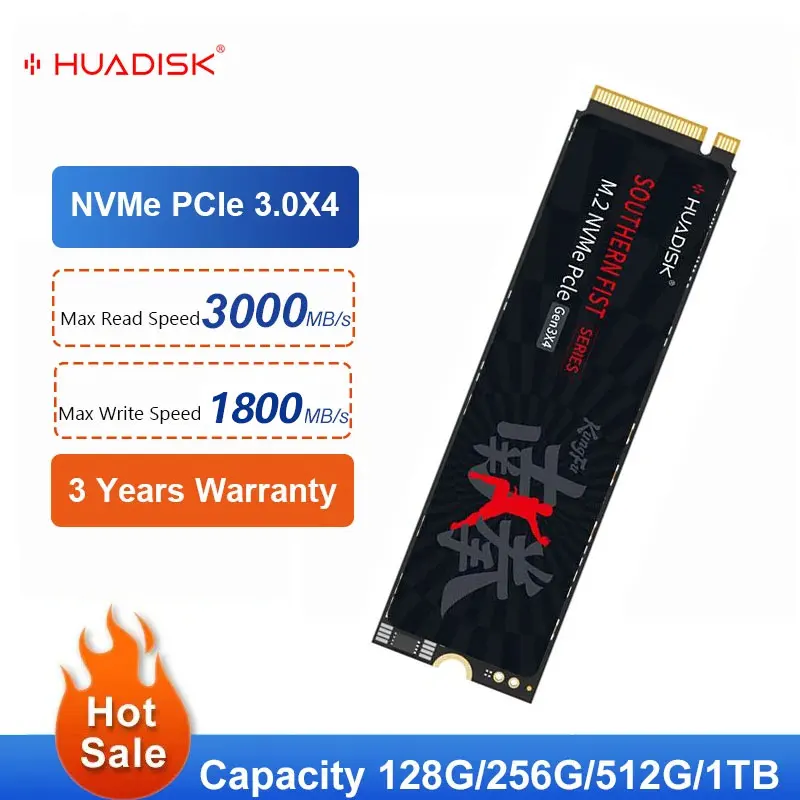 HUADISK NVMe M2 SSD 1 TB 512 GB 256 GB 128 GB PCI-e 3.0X4 Solid State Drive HDD 2280 SSD M2 interne Festplatte für Laptop Notebook Image