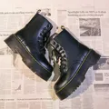 2024 stivali da moto da donna scarpe invernali in morbida pelle zeppe Botas nere piattaforme