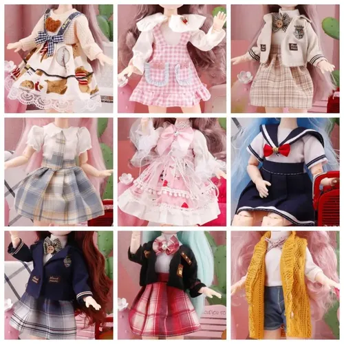 Bjd Puppen 30cm Anime Puppe Kleidung komplettes Set 1/6 bjd 23 Gelenk bewegliche Körper puppe