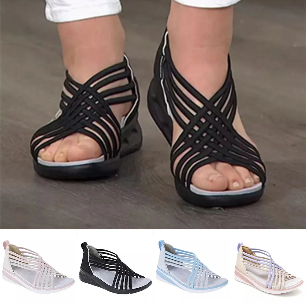 Orthesen Sandalen Komfort Premium Casual Wedges Sandale für Sommer Outdoor Strand Frauen Gladiator Plateaus chuhe