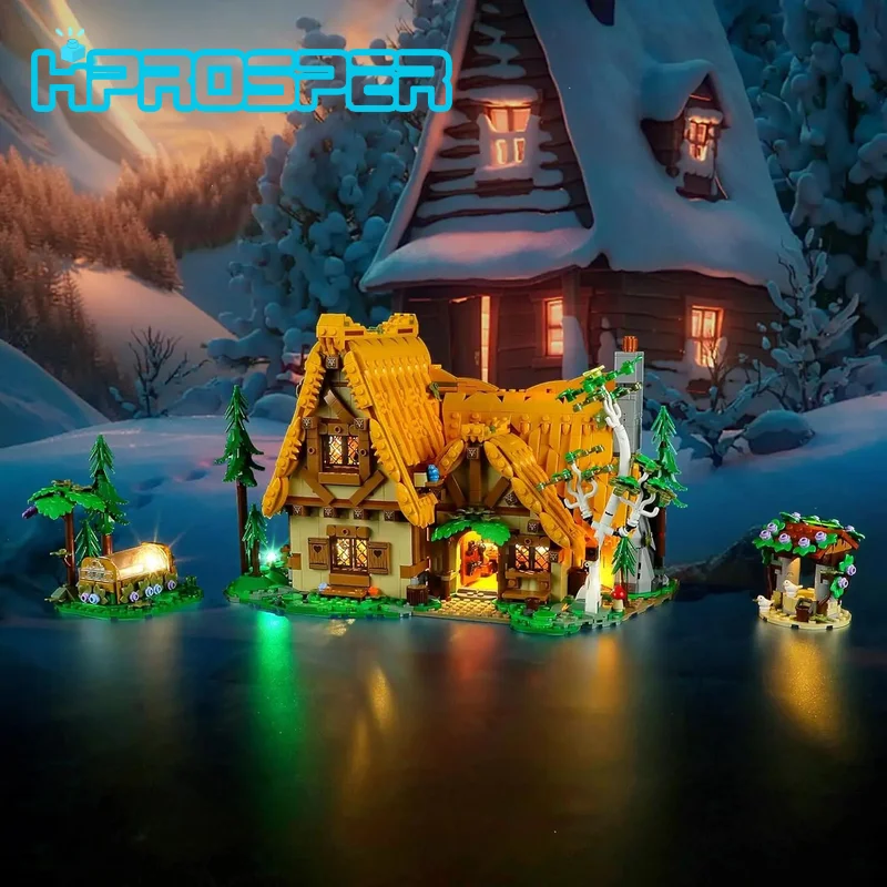 Hprosper LED-Licht für Lego 43242, Disney Schneewittchen und die Hüttenlampe „The Seven Dwarfs“ mit Batteriekasten (nicht Bausteine) Image