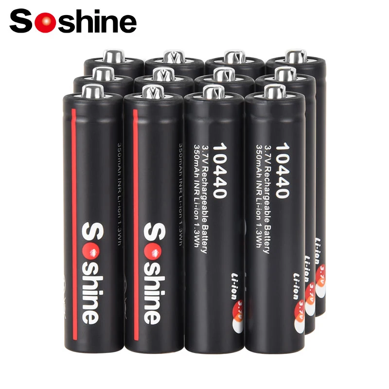 Soshine 350 mAh 10440 Lithium-Batterien 3,7 V AAA 350 mAh Li-Ion Akku 10440 Batterie für Recorder Spielkonsole Spielzeug Image