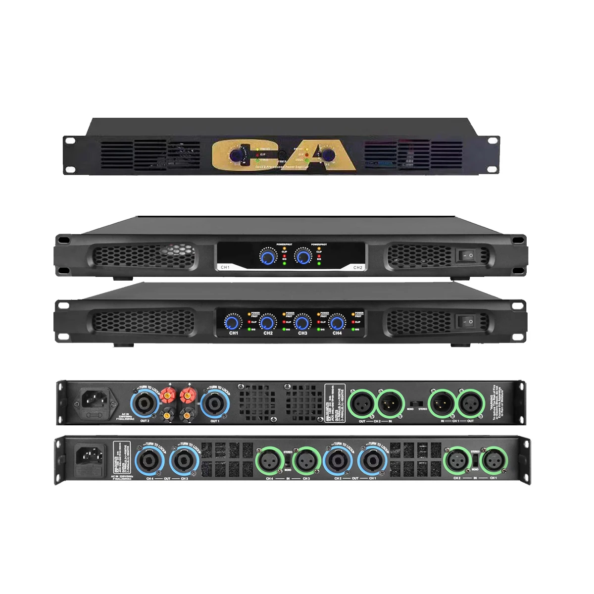 Micwl audio pro ca serie 5200w digitaler leistungs verstärker 4 kanal watt amp standard 19 "1u rack ca650 Image