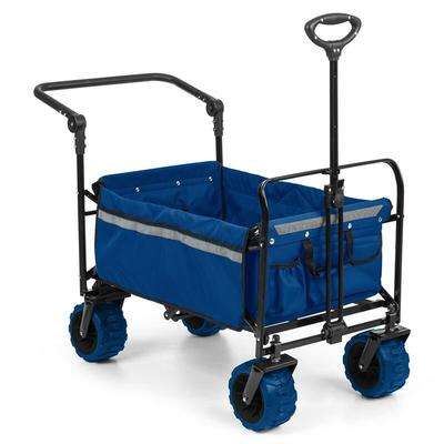 Easy Rider Bollerwagen bis 70kg Teleskopstange zusammenklappbar blau - Waldbeck Image