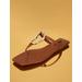 Women's Kima Flat Sandal in Cognac / 6 | BCBGMAXAZRIA