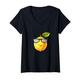 Damen Cooles Zitronengesicht mit Sonnenbrille für Jungen und Mädchen T-Shirt mit V-Ausschnitt