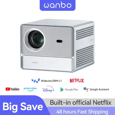 Wanbo DaVinci 1 Pro Projector Google TV11.0 Proyector 1080P 4K Home Theater Auto Focus 5G WiFi Bluetooth Portable Projector