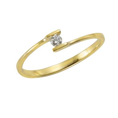 Fingerring OROLINO "Gold 585 mit Brillant 0,06ct." Gr. 54, gelb (gelb, weiß), Fingerringe, Damen, 054 (17,2), 0,06 ct SI