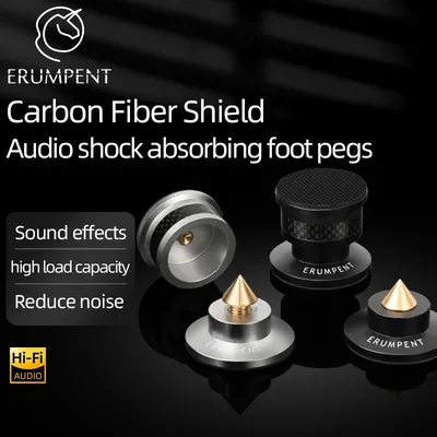 4PCS HiFi Cone Speaker Spike Stands Hi-end Carbon Fiber Metal CD Stand Speaker Amplifier Adjustable