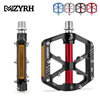 Reflective Bicycle Pedal 3 Bearings Non-Slip MTB Pedals Aluminum Alloy Flat Applicable Waterproof Bicycle parts