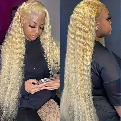 30 Inch 13x6 Transparent HD 613 Honey Blonde Deep Wave Lace Frontal Wigs Brazilian 13x4 Curly