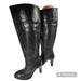 J. Crew Shoes | J. Crew Black Italian Leather Knee High Heeled Boots #56834 Size 8 | Color: Black | Size: 8