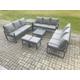 Aluminium 11 Seater Outdoor Garden Furniture Set Patio Lounge Sofa with Coffee Table Side Table 2 Small Footstools Conservatory Set