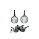 Pearlised Non-Stick 5 Piece Pan Set - 20cm Frying Pan, 28cm Frying Pan and 3 Piece Saucepan Set