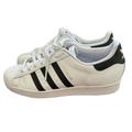 Adidas Shoes | Adidas Superstar Women's Leather White And Black Trainer Shoes Size 10.5 | Color: Black/Gold/White | Size: 10.5