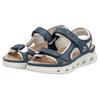 Sandale RIEKER SPORT "Outdoorsandale", Damen, Gr. 40, blau (blau, creme), Lederimitat, Textil, sportlich, Schuhe, Sommerschuh, Sandalette, Plateauabsatz, mit Klettverschlüssen