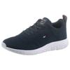 Sneaker TOMMY HILFIGER "CORPORATE KNIT RIB RUNNER", Herren, Gr. 45, blau (nachtblau), Textil, sportlich, Schuhe, mit seitlicher Logoflagge, Freizeitschuh, Halbschuh, Schnürschuh