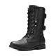 DREAM PAIRS Women's Terran Black Mid Calf Built-in Wallet Pocket Lace up Military Combat Boots Size 8.5 US/ 6.5 UK