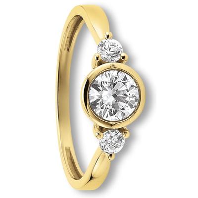 Goldring ONE ELEMENT "Zirkonia Ring aus 333 Gelbgold" Gr. 48, gold, Fingerringe, Damen, 48,mit Zirkonia, Gelbgold 333-Gold, Gelbgold 333, Gold, ein ausdrucksstarkes Schmuckstück für jeden Anlass Image