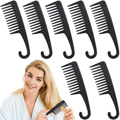 Brosse à cheveux à dents larges peigne plat en plastique massage du cuir chevelu lissage