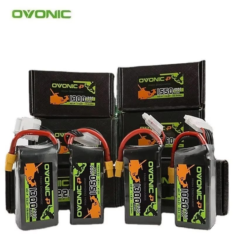 2Pcs OVONIC 3S 4S 6S Lipo Batterie 450mAh 850mAh 10500mAh 1300mAh 1550mAh für RC FPV Flugzeug Quadcopter Hubschrauber Drone Teile Image