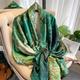 Green Lightweight Sunscreen Scarf Scarf Ladies Thin Smooth Decoration Shawl Outdoor Versatile Wrap Scarf