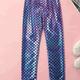 Girls Mermaid Party Footless Leggings Stretch Toddler Kids Halloween Party Shiny Pants Costume Clothes