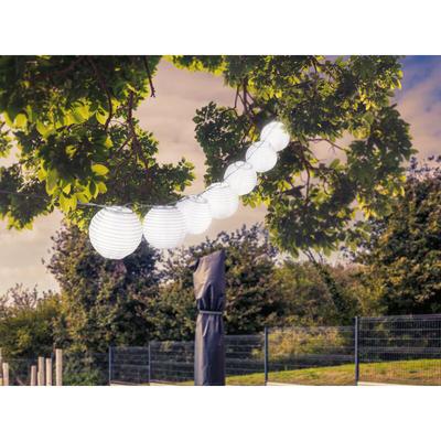 Solarbetriebene led Outdoor Lichterkette mit 10 weißen Lampions, Länge 3 Meter Image