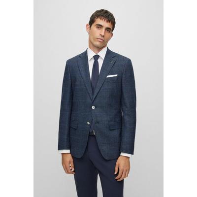 Slim-fit Jacket In A Checked Stretch-wool Blend
