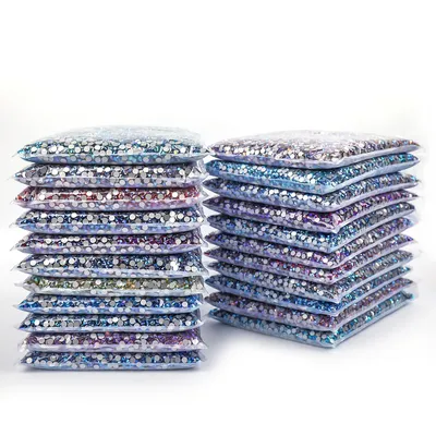 14400Pcs Wholesale Shimmer AB стразы Non hotfix Rhinestones Bulk Package SS16 SS20 Flatback Nail Art
