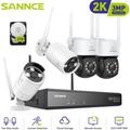 3MP Kit Videosorveglianza Wireless Telecamera ir Visione Notturna Rilevazione Movimento Sicurezza