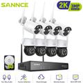 3MP Kit Videosorveglianza Wireless Sistema Telecamera ir Visione Notturna Remote Monitor Sicurezza
