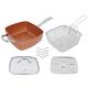 4Pcs Stainless Steel Pot and Pan Set, Square Non Stick Frying Pan Multifunctional Easy to Clean Pot with Lid for Kitchen